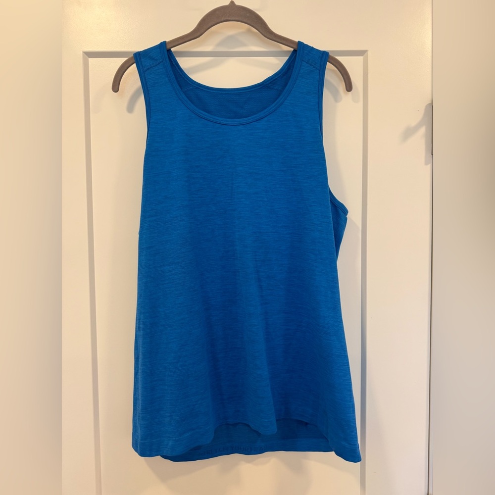 Lululemon Tank Metal Vent Lightweight Sleeveless Workout Cobalt Blue Size Large